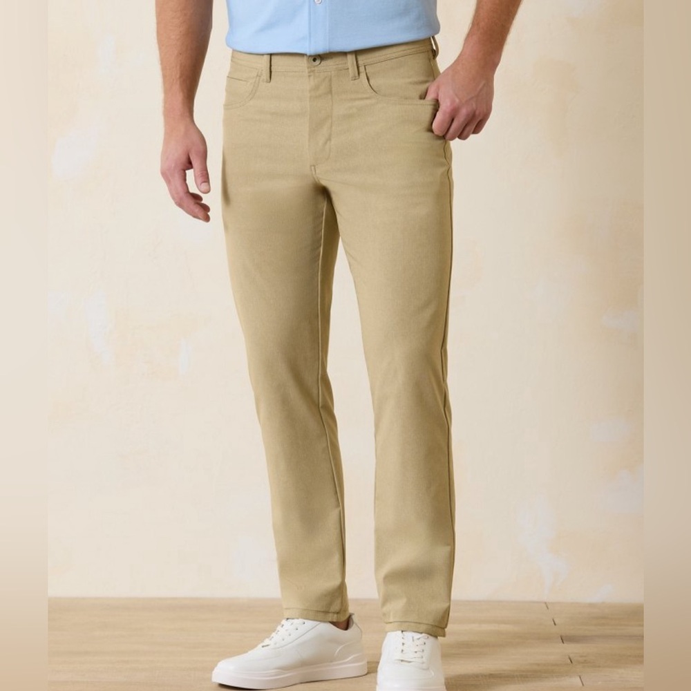 NWOT TOMMY BAHAMA KHAKI TAN DENIM PANTS 35x30 Men’s NEW